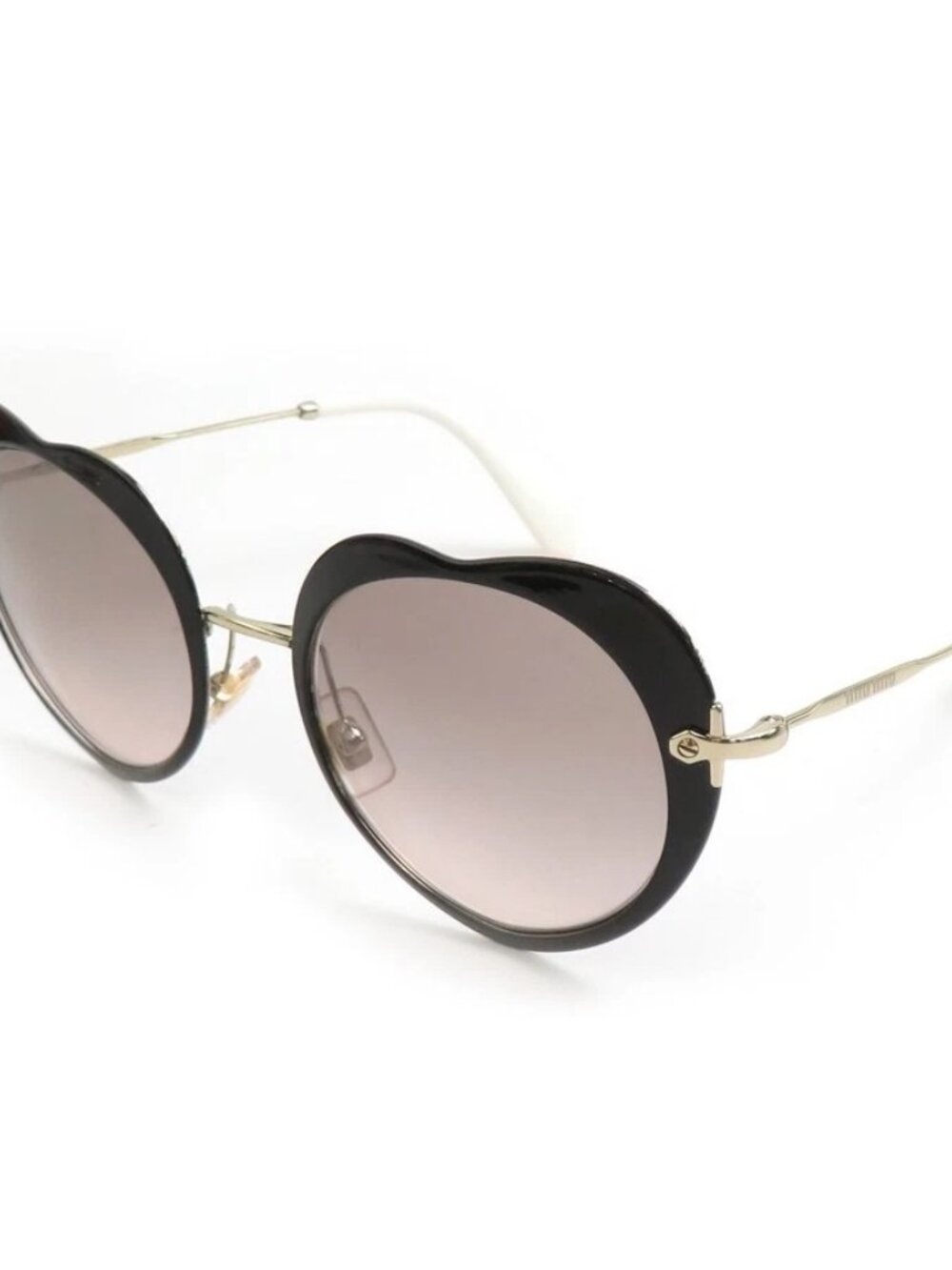 MIUMIU Sunglasses Black Plastic/Goldtone - h31416g